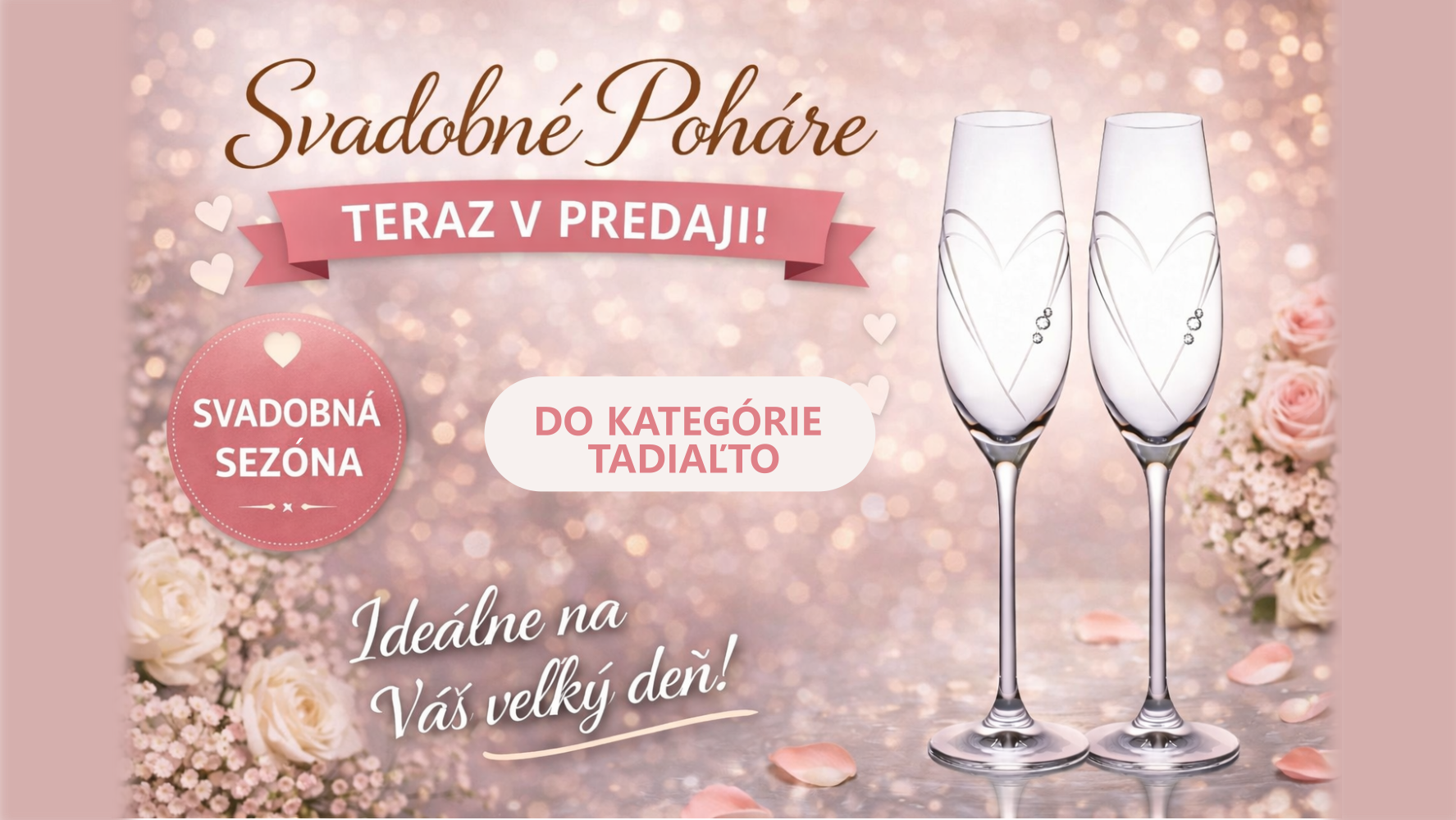 Svadobné poháre s menami a dátumom