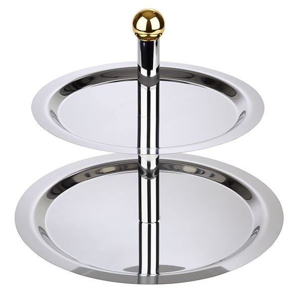 Etažér Finesse 2-poschodový – nerezová oceľ, Ø38/32 cm, H30 cm