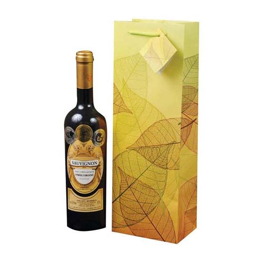 Taška papierna 1 fľašu lamino listy