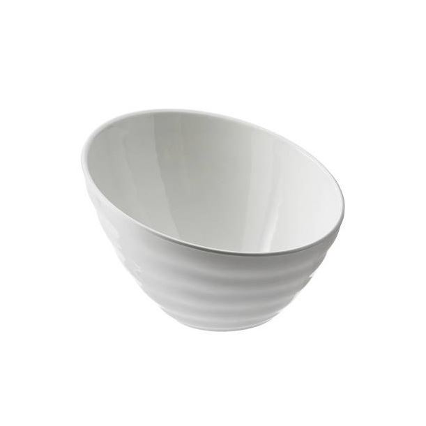 Miska biela melamín skosená 20,3 × 7,5 × 13 cm (1 200 ml)