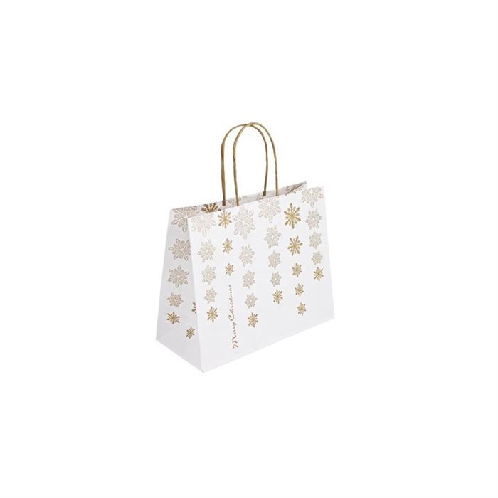 Vianočná taška biela Kristal 25x11x20