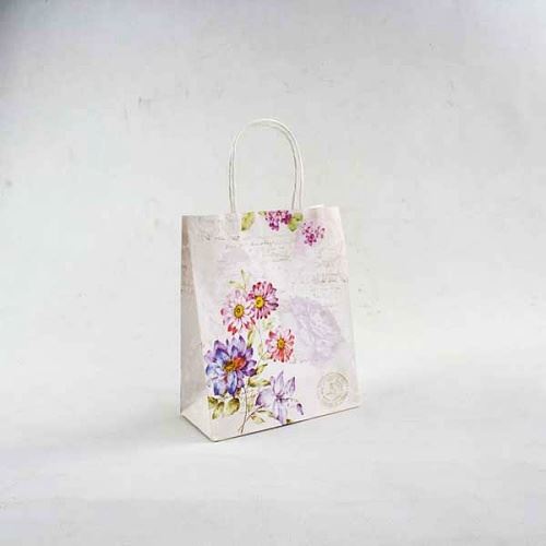 Papierová taška DKTAS17811 kvety 18,5 × 23 × 9,5 cm
