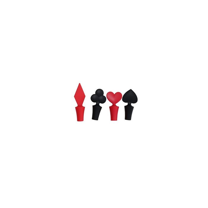 Silikonová zátka na víno - poker, set 4 ks