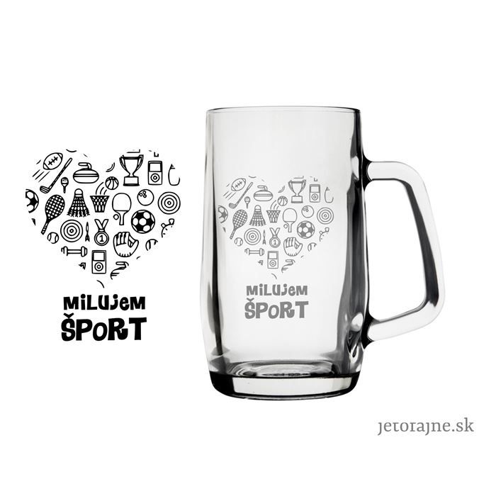 Krígel na pivo Milujem šport 0,5 l