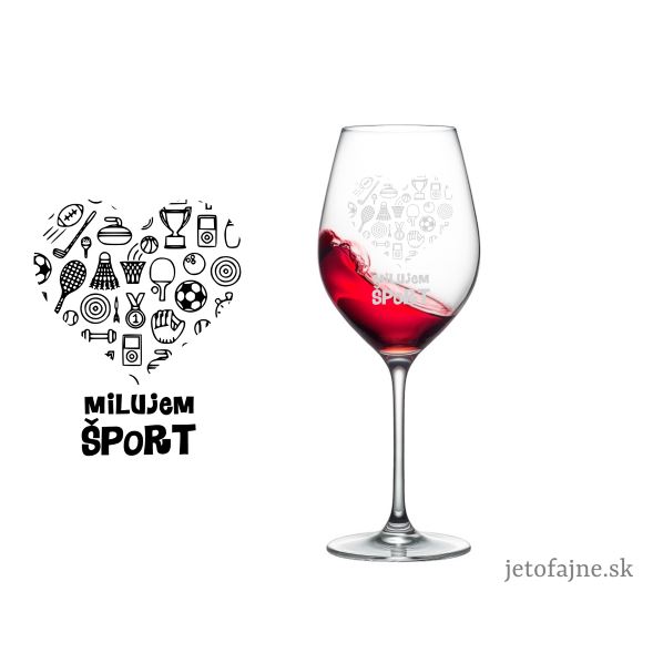 Pohár na víno 470 ml Milujem šport
