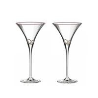 Poháre martini so striebornými obrúčkami (2 ks)