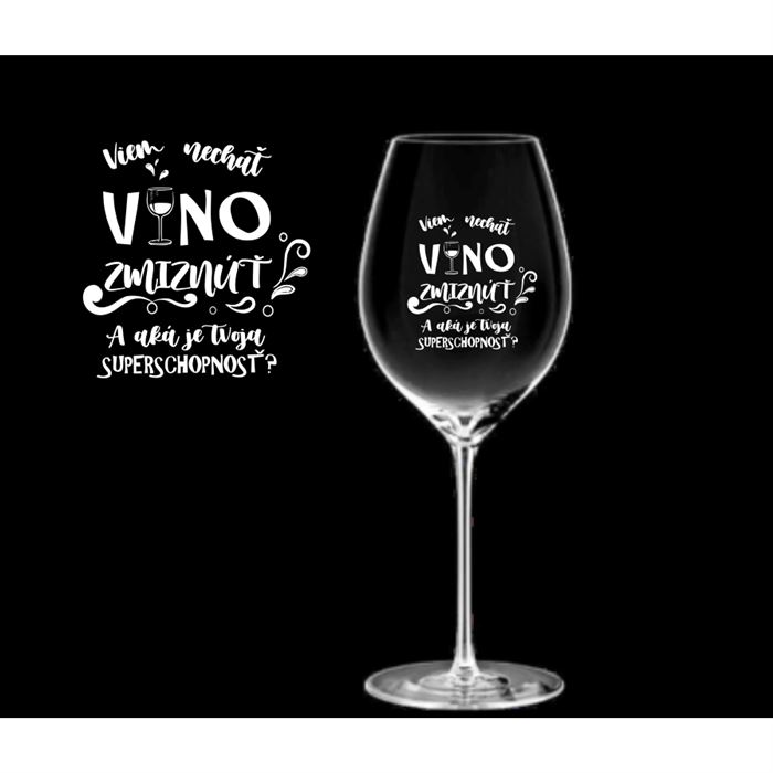 Pohár na víno "Víno zmizne" 470 ml