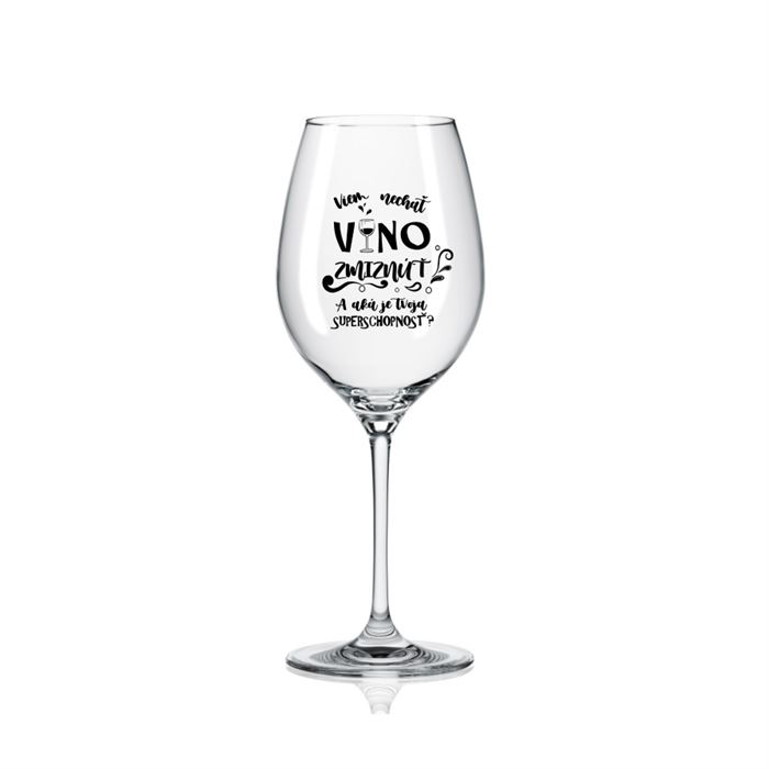 Pohár na víno "Víno zmizne" 470 ml