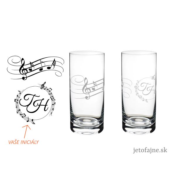 Pohár s monogramom Noty 350 ml