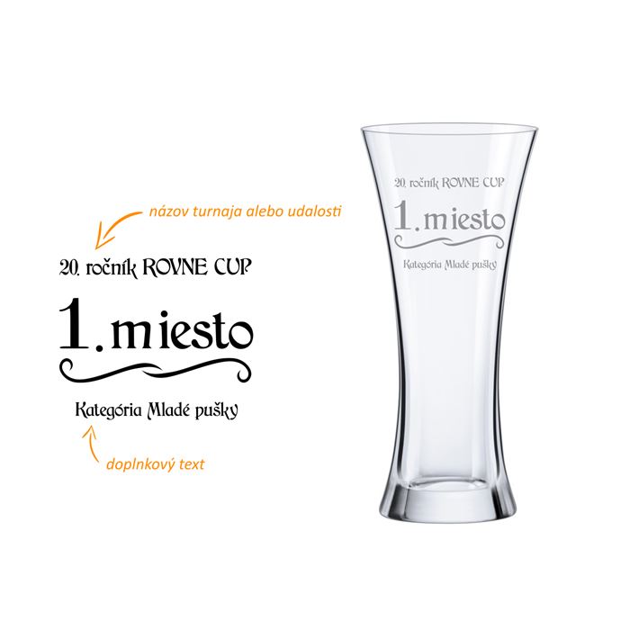 Trofej "X" s vlastným motívom 29 cm