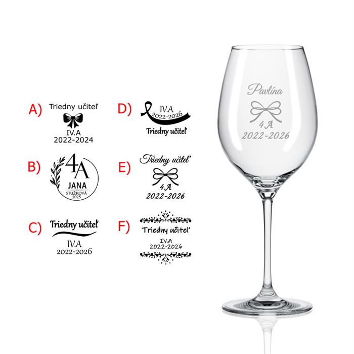 Pohár na víno Stužková- Celebration 470 ml (mix dekorov)