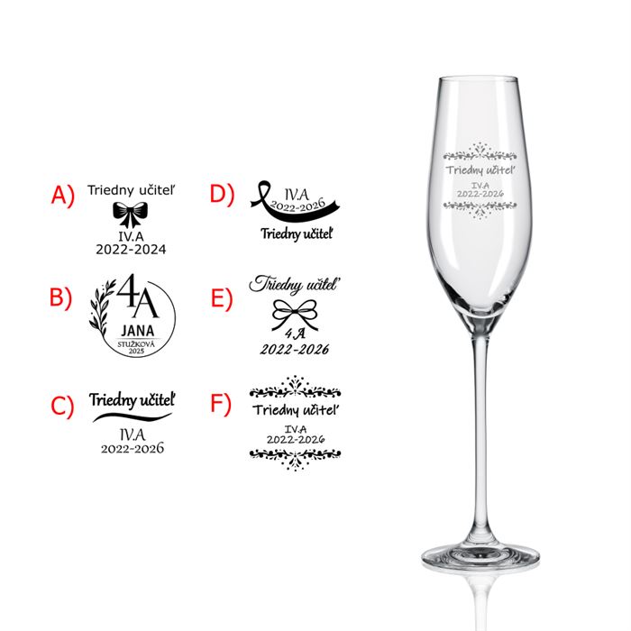 Pohár na sekt Stužková- Celebration 210 ml (mix dekorov)