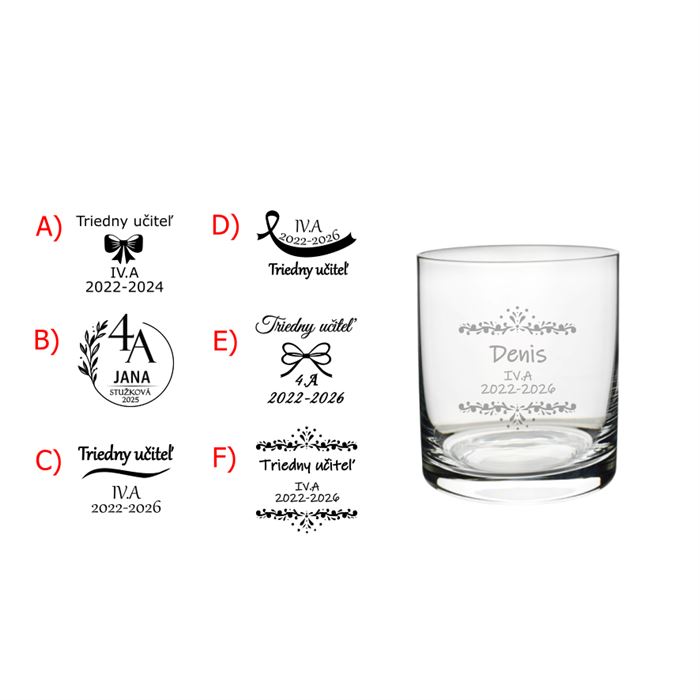 Pohár na whisky Stužková- Platon 400 ml (mix dekorov)