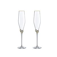 Poháre prosecco so zlatými obrúčkami (2 ks)