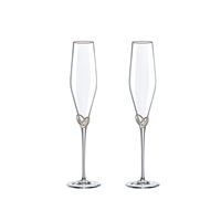 Poháre prosecco so striebornými obrúčkami (2 ks)