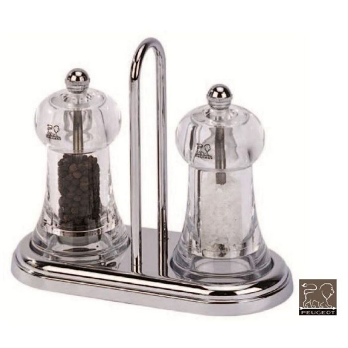 Set Brasserie soľ/korenie, chrómový podstavec, Ø110 mm - dopredaj