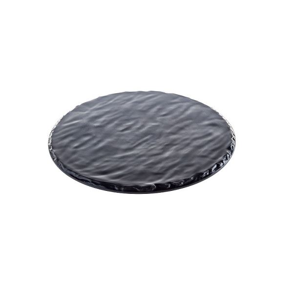 Čierny melamínový podnos s efektom bridlice Ø 30 cm