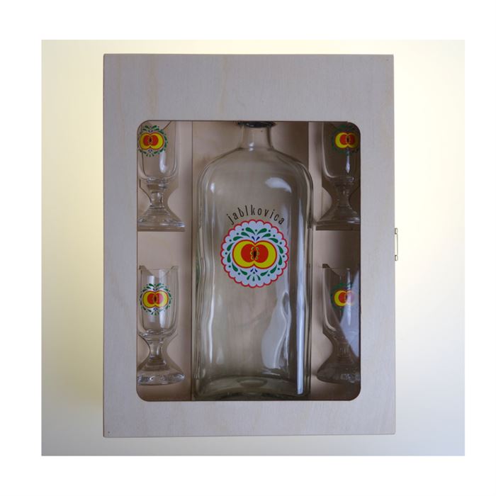 Darčeková kazeta Širokáň - JABLKOVICA (0,7 l + 4x 0,02 l)