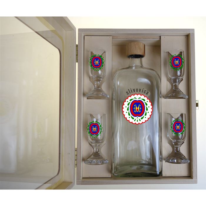Darčeková kazeta Širokáň - SLIVOVICA (0,7 l + 4x 0,02 l)