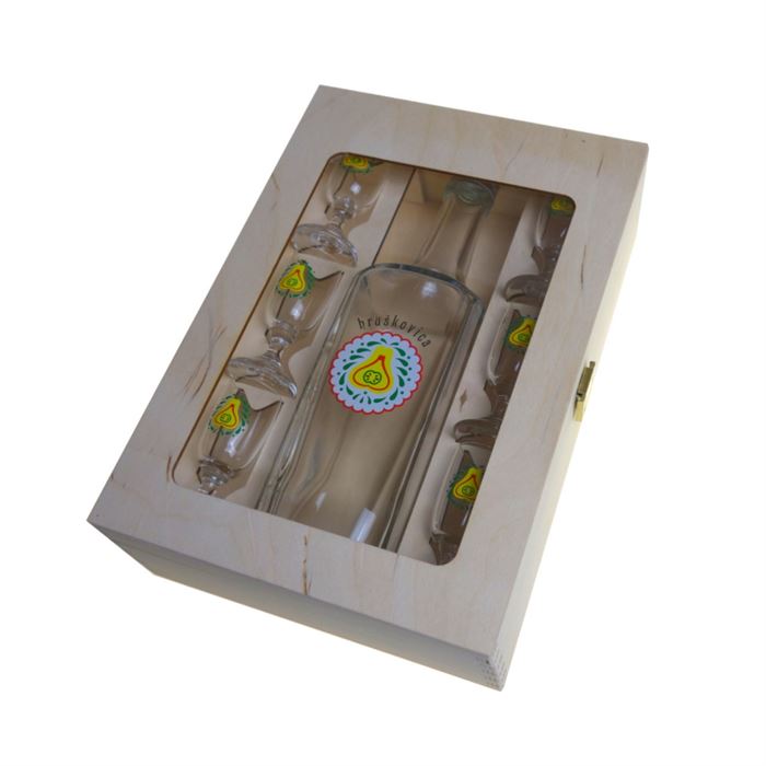 Darčeková kazeta Elegán - HRUŠKOVICA (0,7 l + 6x 0,02 l)