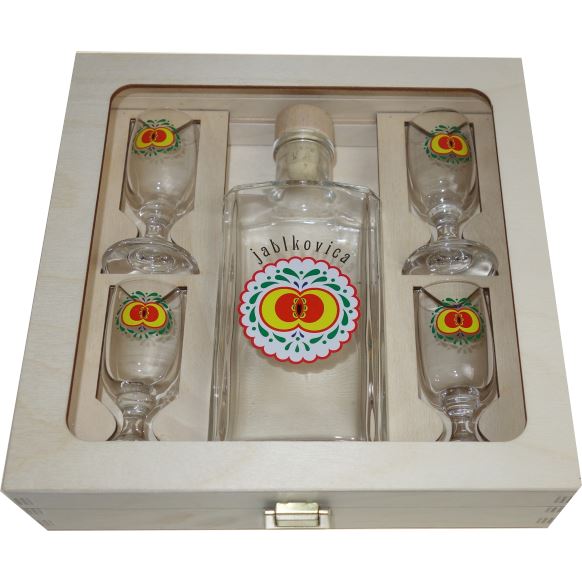 Darčeková kazeta Ploskačka - JABLKOVICA (0,2 l + 4x 0,02 l)