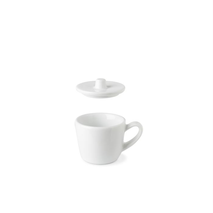 Šálka na espresso s uškom 80 ml OPTIMO white glazed