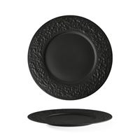 Tanier plytký 27 cm STONE čierny