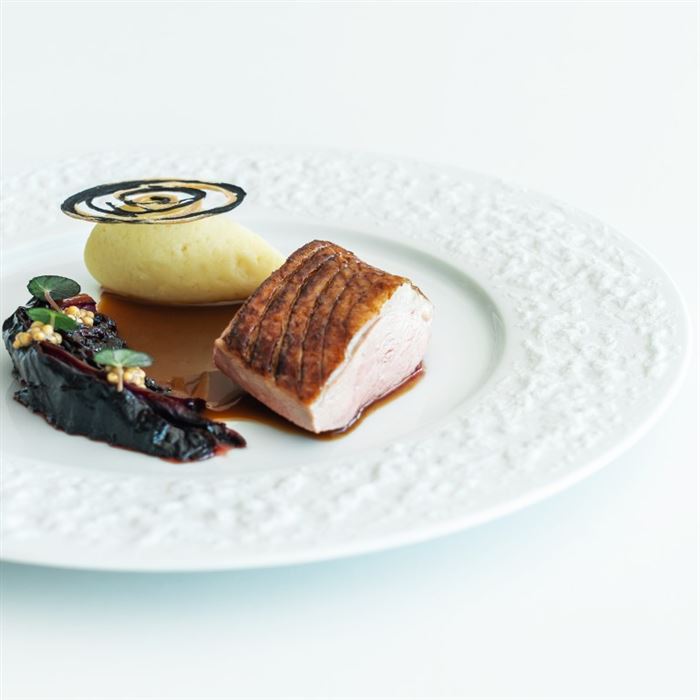 Tanier plytký 31 cm STONE biely