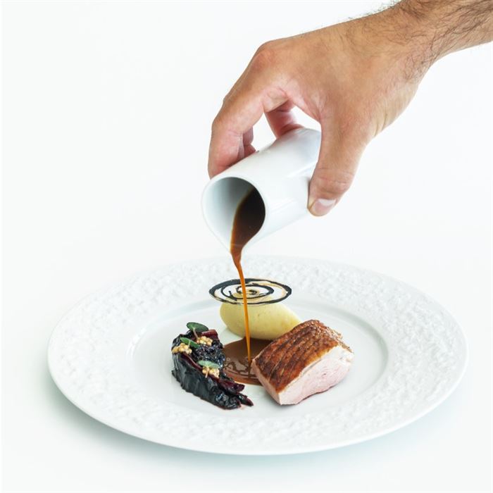 Tanier plytký 24 cm STONE biely