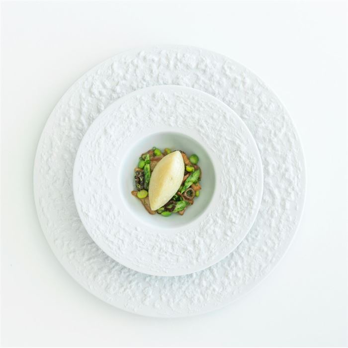 Tanier hlboký 24 cm STONE biely