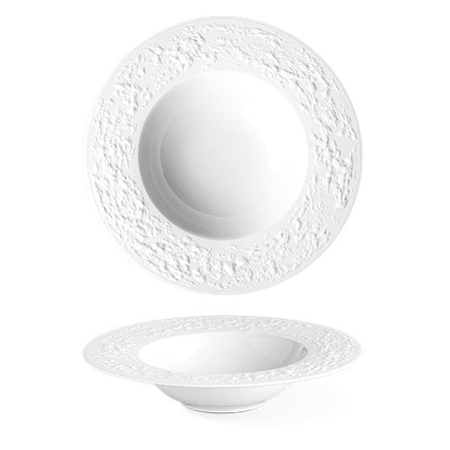 Tanier hlboký 27 cm STONE biely