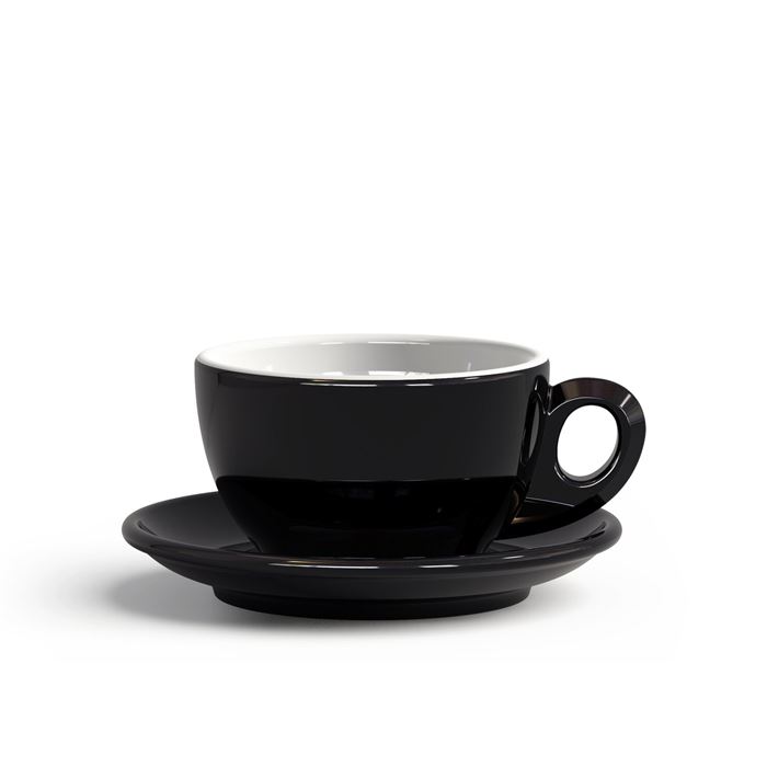Šálka+podšálka ROSA NERO latte 300 ml čierna