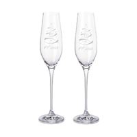 Poháre na sekt 210 ml s pieskovaním PF stromček (2 ks)