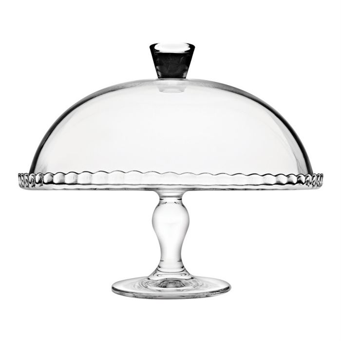 Podnos na tortu sklenený na nohe + poklop, priemer 32,2 cm Patisserie
