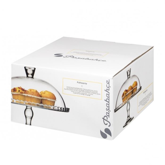 Podnos na tortu sklenený na nohe + poklop, priemer 32,2 cm Patisserie