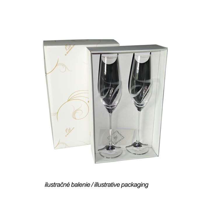 Poháre na sekt s kryštálikmi 210 ml GRAVITY (2 ks)