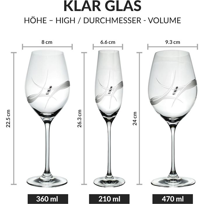 Poháre na víno s kryštálikmi 360 ml GALAXY(2 ks)