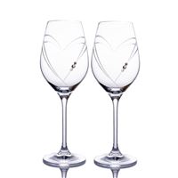 Poháre na víno s kryštálikmi 360 ml SPARKLING HEARTS (2 ks)