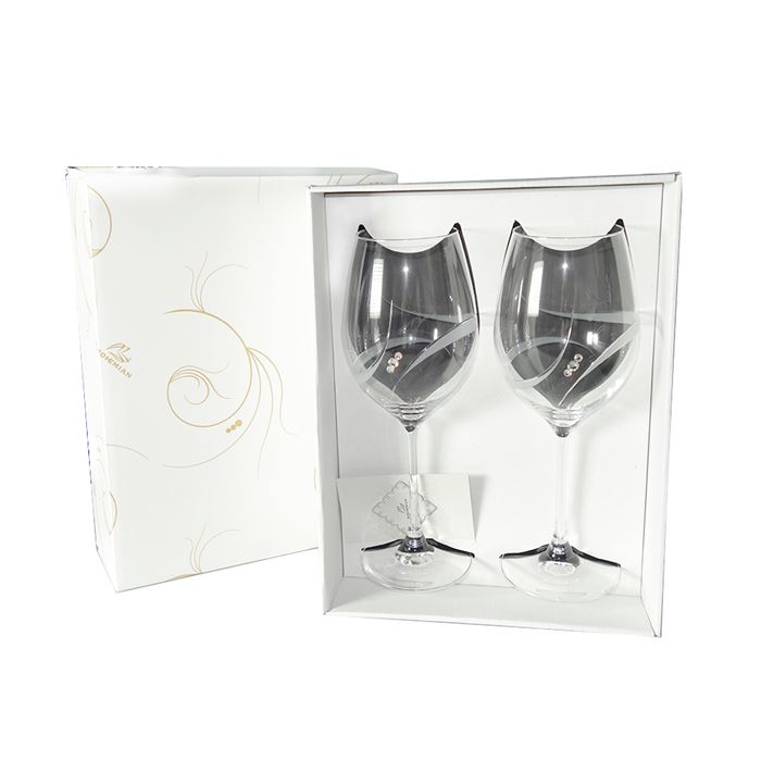 Poháre na víno s kryštálikmi 470 ml COSMIC (2 ks)