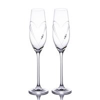 Poháre na sekt s kryštálikmi 210 ml SPARKLING HEARTS (2 ks)