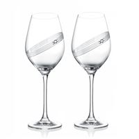 Poháre na víno s kryštálikmi 470 ml SPARKLING RING (2 ks)