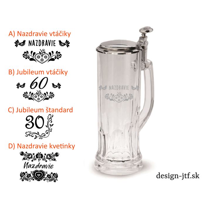 Krígeľ STEIN 0,5 l BASIC lesklý + pieskovaný motív