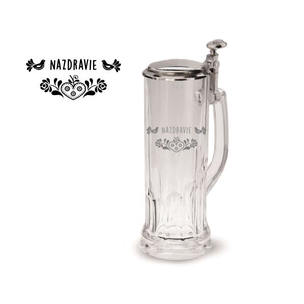 Krígel s cínovým vekom Stein 0,5 l NAZDRAVIE