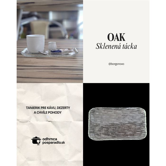 Tácka 24x14 cm VASSOIO glass