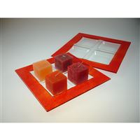 Tác 26x26x3 cm - 4 diel červený okraj *posledný kus