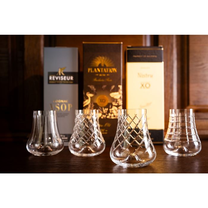 Brúsené poháre na rum a whisky FABIAN mix 240 ml (4 ks)