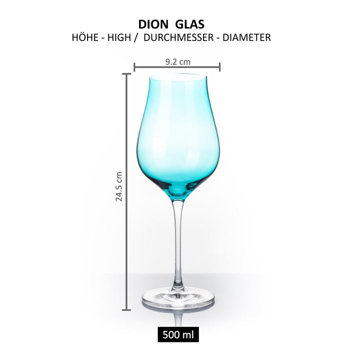 Farebné poháre na víno DION 500 ml BLUE (2 ks)