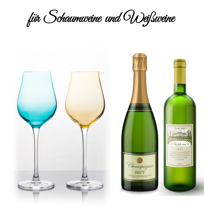 Farebné poháre na prosecco DION 250 ml BLUE (4 ks)