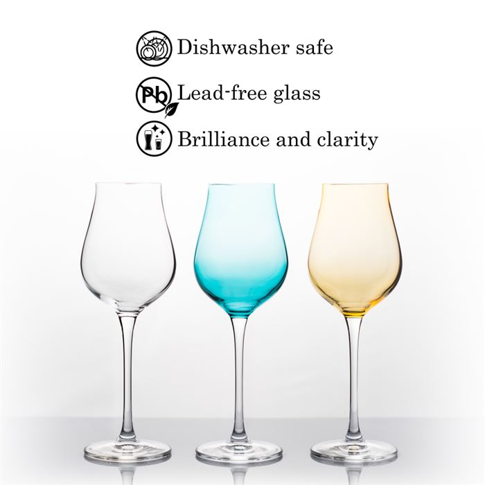 Farebné poháre na prosecco 250 ml YELLOW (4 ks)