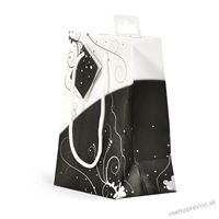 Taška darčeková malá T0076 11 x 15 x 7 cm čierno-biela